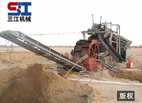 水輪洗沙機工作場(chǎng)景